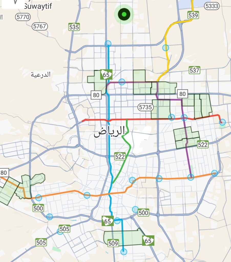 خريطة مترو الرياض بالعربي توضح جميع الخطوط والمحطات